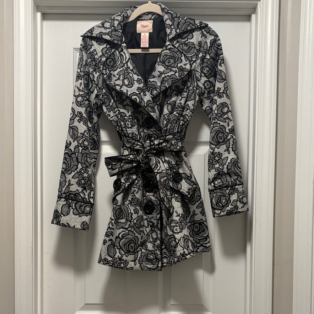 Candie's Black and White Floral Jacket